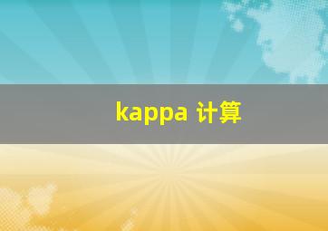 kappa 计算